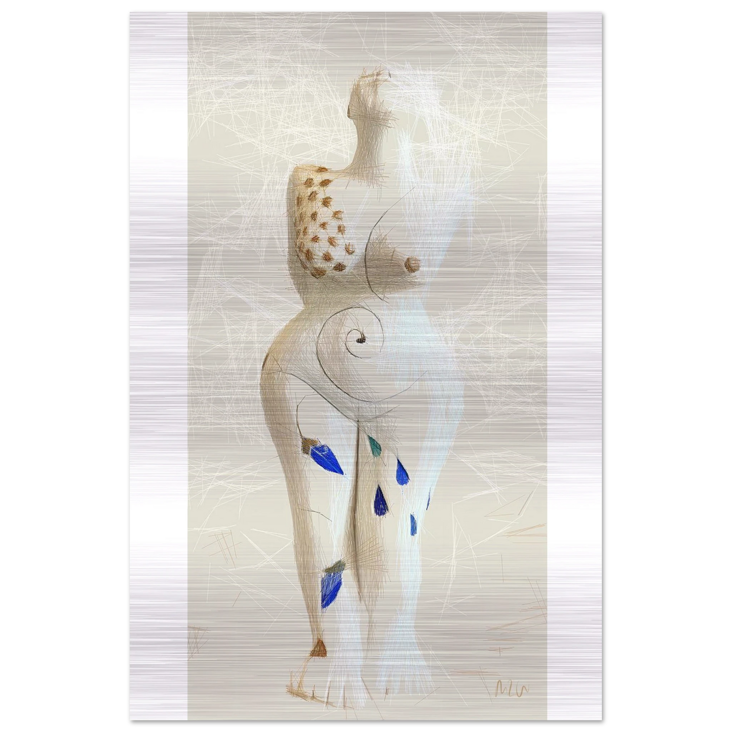 Desire, White, by Marie-Louise Wijsmuller, Geometric Art, on Brushed Aluminium, ArtofMoments-premium-design, Wall Art, Home decoration
