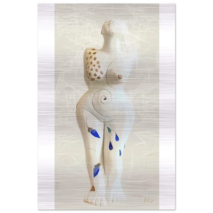 Desire, White, by Marie-Louise Wijsmuller, Geometric Art, on Brushed Aluminium, ArtofMoments-premium-design, Wall Art, Home decoration