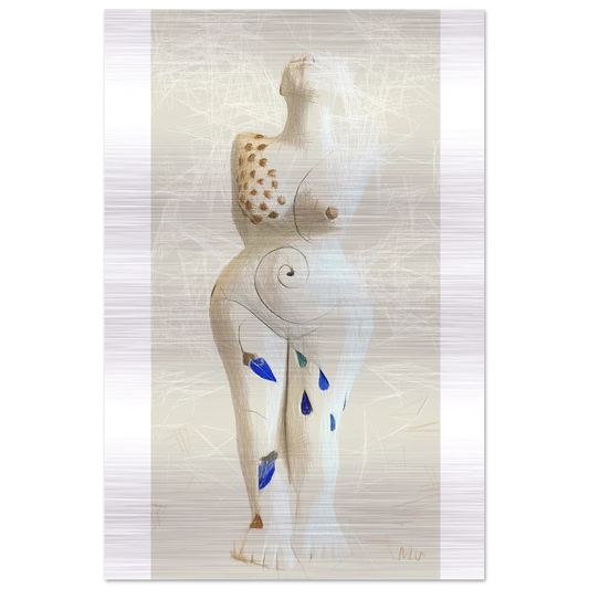 Desire, White, by Marie-Louise Wijsmuller, Geometric Art, on Brushed Aluminium, ArtofMoments-premium-design, Wall Art, Home decoration